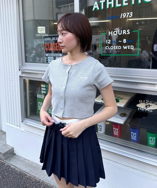 mline（エムライン）の「[mline]ロゴハートチビカーデ（Tシャツ/カットソー・レディース・ネイビー/ピンク/オフホワイト/グレー・FREE）」の20枚目の写真