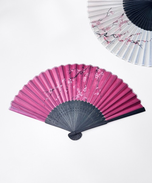 舞扇子セット グラデーションカラー　4本セット セール】6C3 和モダン 布扇子21cm 和柄 竹 梅 グラデーション