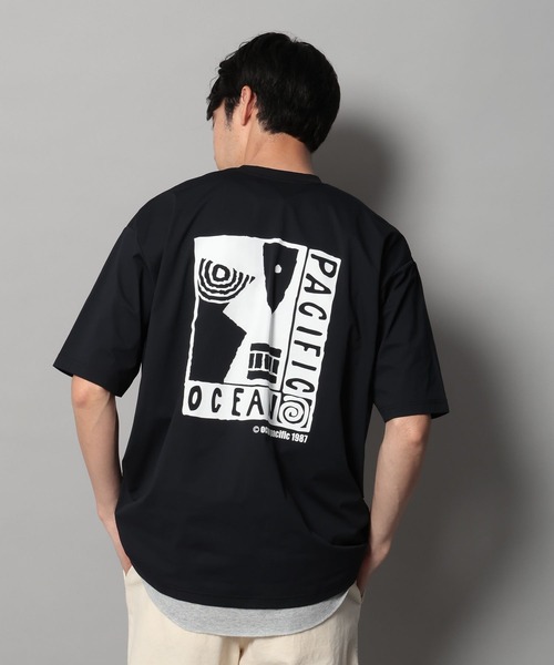 Ocean Pacific（オーシャンパシフィック）の「【Ocean Pacific(オーシャンパシフィック)】OLDグラフィックラッシュガードTシャツ[吸水速乾・UVカット・水陸両用]（Tシャツ/カットソー・メンズ・ブラック/ホワイト・MEDIUM/LARGE）」の5枚目の写真