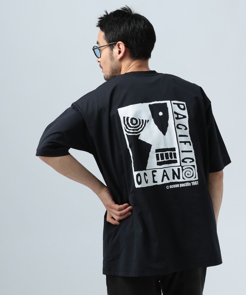 Ocean Pacific（オーシャンパシフィック）の「【Ocean Pacific(オーシャンパシフィック)】OLDグラフィックラッシュガードTシャツ[吸水速乾・UVカット・水陸両用]（Tシャツ/カットソー・メンズ・ブラック/ホワイト・MEDIUM/LARGE）」の8枚目の写真