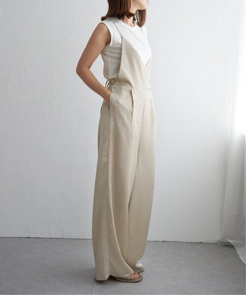 オールインワン・サロペット The New Arrivals By Ilkyaz Ozel Feathered Neckline Sheath カッシュクールサロペット（サロペット/オーバーオール）｜notch
