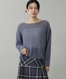 INED | アルパカ混 片畦ボートネックプルオーバー(ニット/セーター)