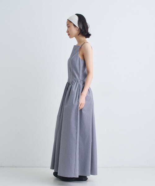 CODE A（コードエー）の「gathers drama dress（ワンピース・レディース・ネイビー系1/ホワイト/ブラック・38/36）」の5枚目の写真