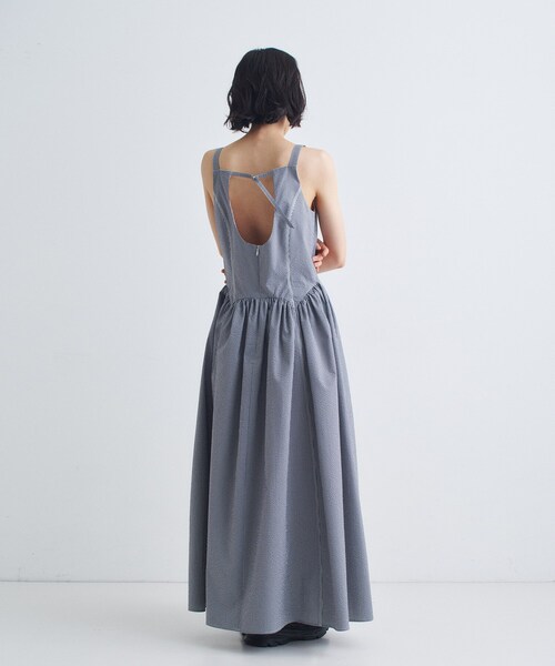 CODE A（コードエー）の「gathers drama dress（ワンピース・レディース・ネイビー系1/ホワイト/ブラック・38/36）」の6枚目の写真