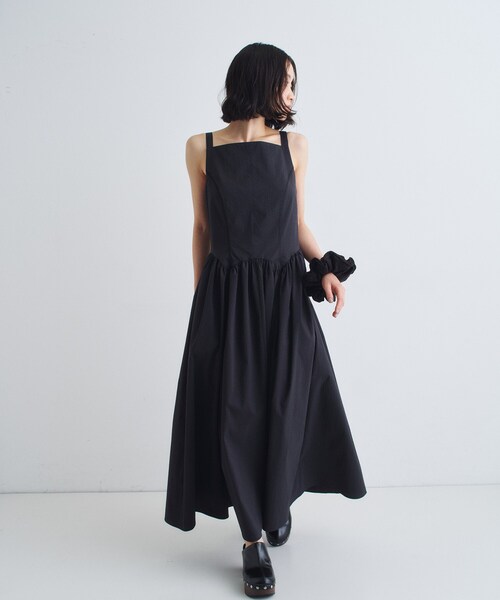 CODE A（コードエー）の「gathers drama dress（ワンピース・レディース・ネイビー系1/ホワイト/ブラック・38/36）」の15枚目の写真