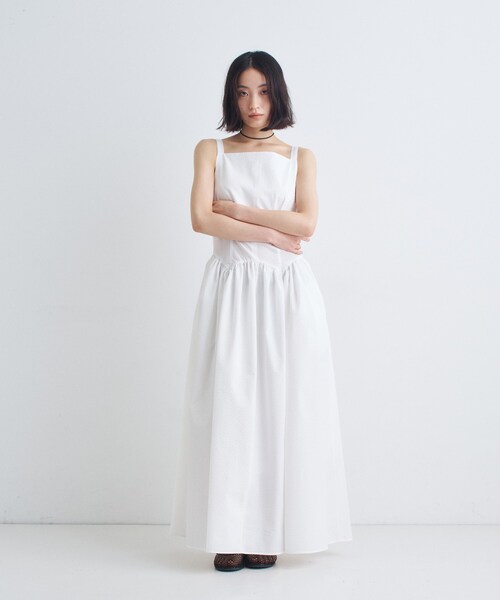 CODE A（コードエー）の「gathers drama dress（ワンピース・レディース・ネイビー系1/ホワイト/ブラック・38/36）」の17枚目の写真