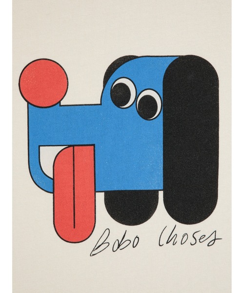 BOBO CHOSES（ボボショーズ）の「Doggy Mate T-shirt（Tシャツ/カットソー・キッズ・オフホワイト・2-3YEAR/6-7YEAR/4-5YEAR/8-9y/12-13y/10-11y）」の3枚目の写真