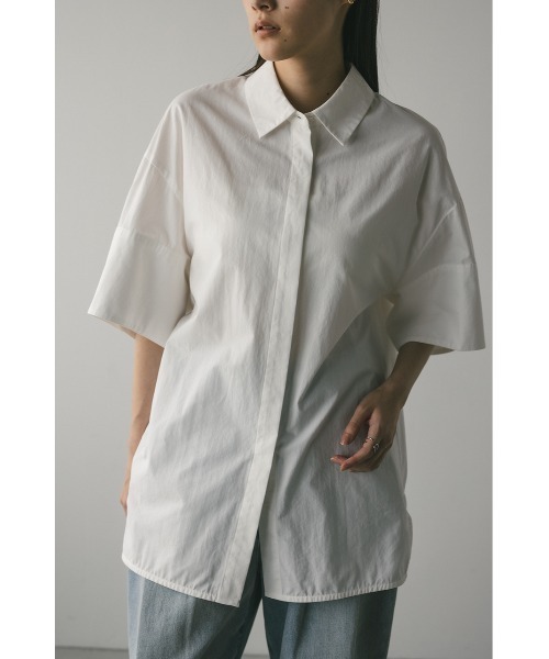 STYLEMIXER(スタイルミキサー)の「ハーフスリーブオーバーサイズシャツ(シャツ/ブラウス・レディース・ホワイト/ブラウン/ライトブルー・FREE)」の19枚目の写真