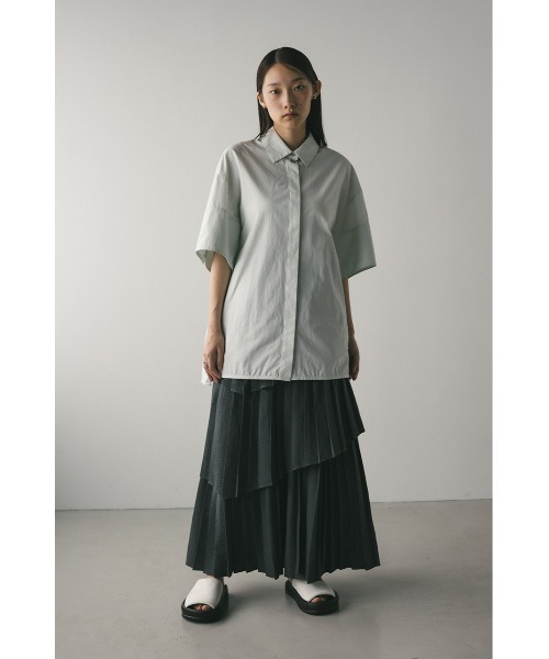 STYLEMIXER(スタイルミキサー)の「ハーフスリーブオーバーサイズシャツ(シャツ/ブラウス・レディース・ホワイト/ブラウン/ライトブルー・FREE)」の7枚目の写真