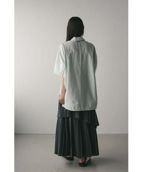 STYLEMIXER(スタイルミキサー)の「ハーフスリーブオーバーサイズシャツ(シャツ/ブラウス・レディース・ホワイト/ブラウン/ライトブルー・FREE)」の8枚目の写真