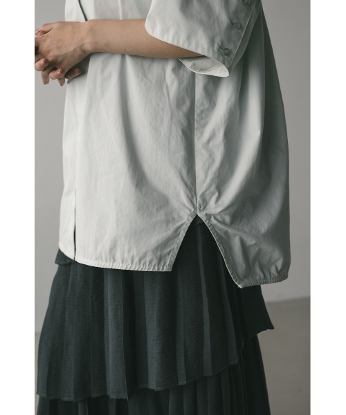 STYLEMIXER(スタイルミキサー)の「ハーフスリーブオーバーサイズシャツ(シャツ/ブラウス・レディース・ホワイト/ブラウン/ライトブルー・FREE)」の14枚目の写真