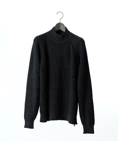 EGO TRIPPING（エゴトリッピング）の「mn3156-ZIPHI ハイネックニット（ニット/セーター・メンズ・ブラック/杢グレー/ダークカーキ・46/48）」の18枚目の写真