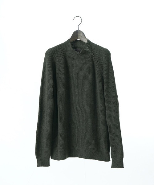 EGO TRIPPING（エゴトリッピング）の「mn3156-ZIPHI ハイネックニット（ニット/セーター・メンズ・ブラック/杢グレー/ダークカーキ・46/48）」の16枚目の写真