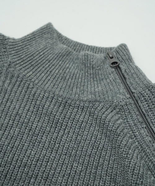 EGO TRIPPING（エゴトリッピング）の「mn3156-ZIPHI ハイネックニット（ニット/セーター・メンズ・ブラック/杢グレー/ダークカーキ・46/48）」の8枚目の写真