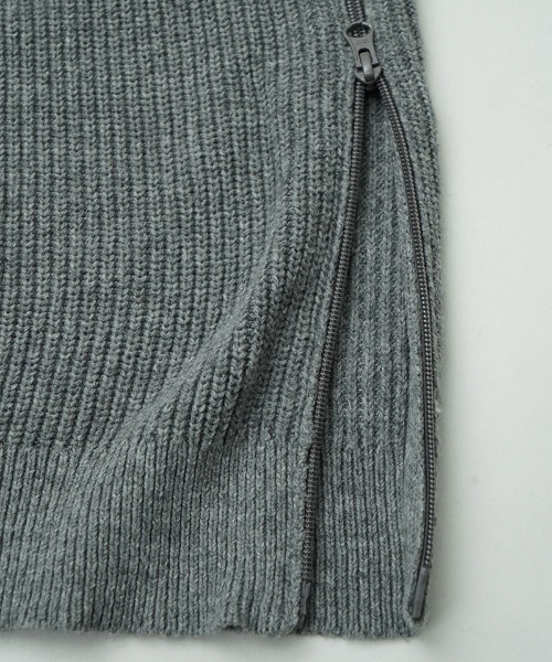 EGO TRIPPING（エゴトリッピング）の「mn3156-ZIPHI ハイネックニット（ニット/セーター・メンズ・ブラック/杢グレー/ダークカーキ・46/48）」の6枚目の写真