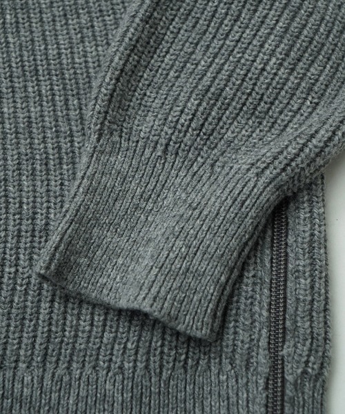 EGO TRIPPING（エゴトリッピング）の「mn3156-ZIPHI ハイネックニット（ニット/セーター・メンズ・ブラック/杢グレー/ダークカーキ・46/48）」の5枚目の写真