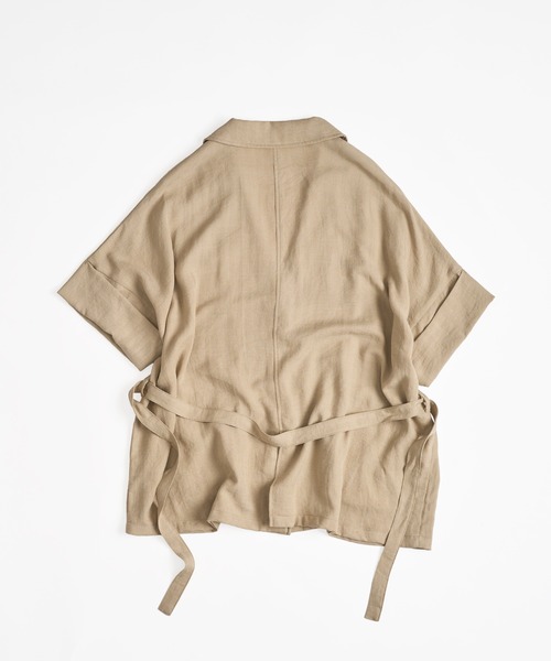 MUHET(ミュエータ)の「loose half sleeve tailored jacket / ルーズ半袖テーラードジャケット(テーラードジャケット・レディース・ベージュ/ブラック/ブラウン・FREE)」の5枚目の写真