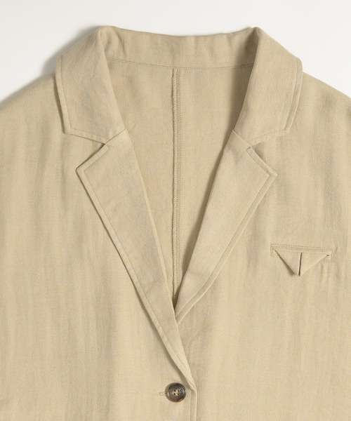 MUHET(ミュエータ)の「loose half sleeve tailored jacket / ルーズ半袖テーラードジャケット(テーラードジャケット・レディース・ベージュ/ブラック/ブラウン・FREE)」の6枚目の写真