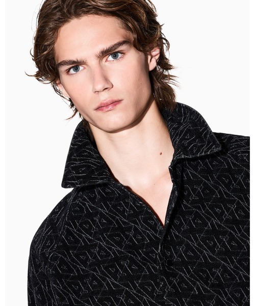 ARMANI EXCHANGE(アルマーニエクスチェンジ)の「【A|X アルマーニ エクスチェンジ】オールオーバーロゴ ジャカードデニムブルゾン(デニムジャケット・メンズ・ブラック系その他・SMALL/MEDIUM/X-LARGE/LARGE/X-SMALL)」の6枚目の写真