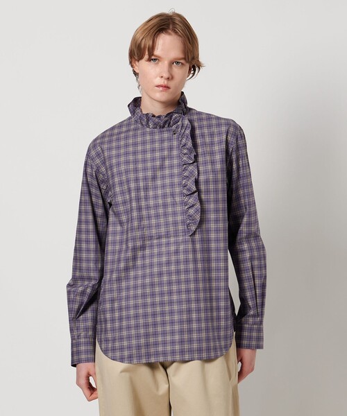 LOEFF＞チェック フリル シャツ（シャツ/ブラウス）｜LOEFF（ロエフ