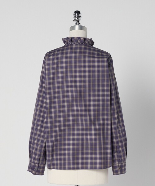 LOEFF（ロエフ）の「＜LOEFF＞チェック フリル シャツ（シャツ/ブラウス・レディース・オリーブ/パープル・0/1）」の12枚目の写真