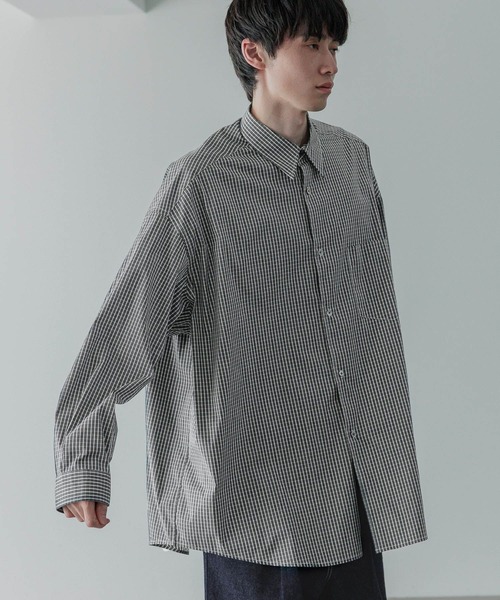 LOWRYS FARM（ローリーズファーム）の「【LFM(U)】ＢＲＯＡＤＣＨＥＣＫＳＨＩＲＴ　 581712（シャツ/ブラウス・メンズ・ブラック/ブルー・MEDIUM/LARGE）」の5枚目の写真