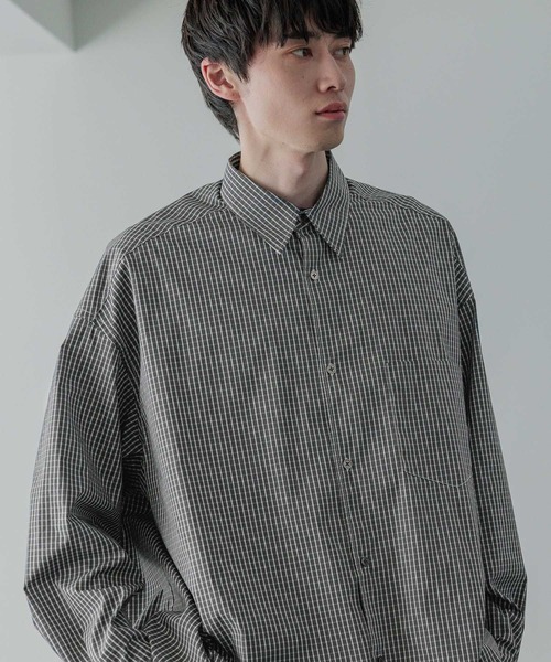 LOWRYS FARM（ローリーズファーム）の「【LFM(U)】ＢＲＯＡＤＣＨＥＣＫＳＨＩＲＴ　 581712（シャツ/ブラウス・メンズ・ブラック/ブルー・MEDIUM/LARGE）」の6枚目の写真