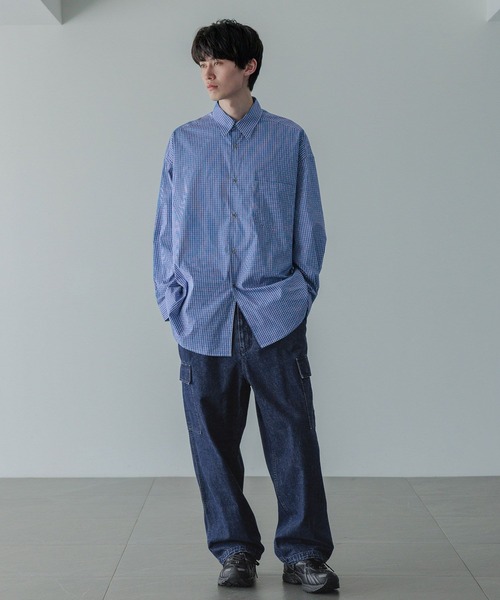 LOWRYS FARM（ローリーズファーム）の「【LFM(U)】ＢＲＯＡＤＣＨＥＣＫＳＨＩＲＴ　 581712（シャツ/ブラウス・メンズ・ブラック/ブルー・MEDIUM/LARGE）」の7枚目の写真