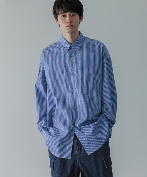 LOWRYS FARM（ローリーズファーム）の「【LFM(U)】ＢＲＯＡＤＣＨＥＣＫＳＨＩＲＴ　 581712（シャツ/ブラウス・メンズ・ブラック/ブルー・MEDIUM/LARGE）」の8枚目の写真
