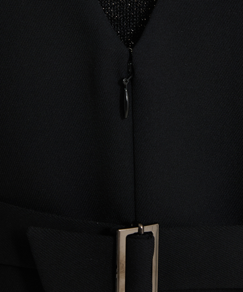 qualite(カリテ)の「【オールシーズン大活躍】ナローロングワンピース/オケージョン/オフィスカジュアル/秋服/冬服/レイヤード(ワンピース・レディース・ブラック/アイボリー・38/36)」の18枚目の写真