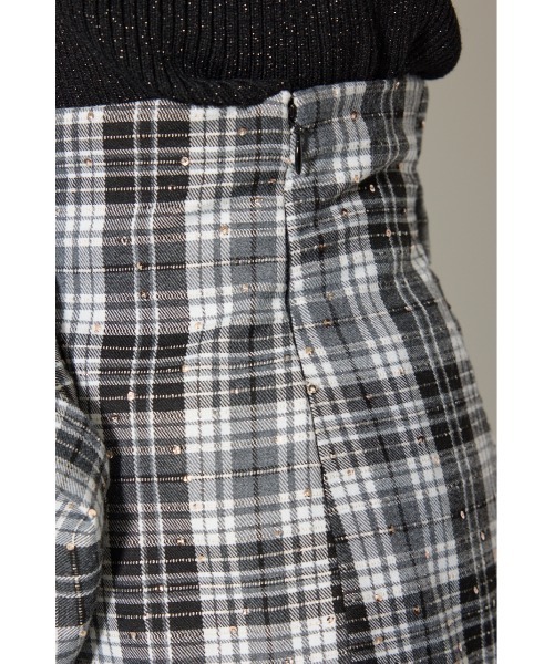 2025AW】チェックフリルスリットスコートショートパンツ 秋服