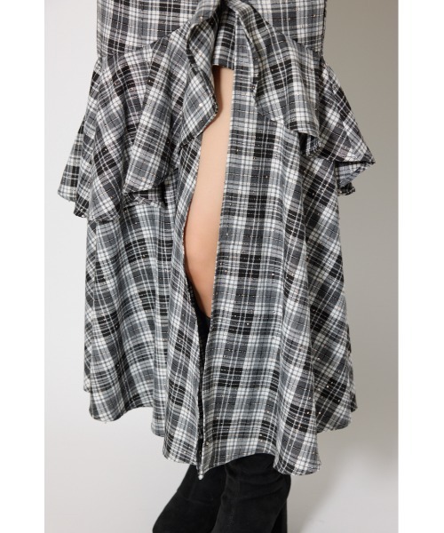 rienda チェックフリルスリットスコートショートパンツMサイズ rienda | チェックフリルスリットスコートショートパンツ