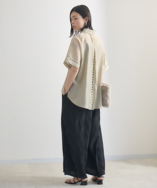 Paradise Picnic（パラダイスピクニック）の「梯子レースブラウス（シャツ/ブラウス・レディース・グレイッシュベージュ/チャコールグレー・FREE）」の16枚目の写真