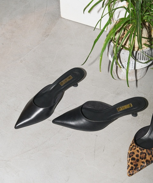 【WEB一部店舗限定 】GRISE4.5cm ポインテッドトゥミュール 追加》GRISE4.5cmレザーポインテッドミュール（パンプス