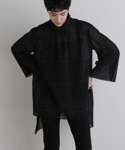 LE PHIL ルフィル　ハイネックシアーブラウス　ブラック ハイネックシアーニット | LE PHIL（ル フィル） ｜【公式】通販mix