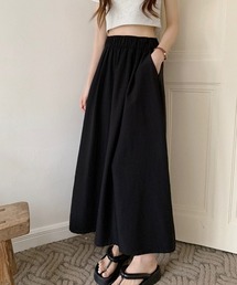 shoppinggo（ショッピングゴー）の「ロングスカート Aラインスカート タックスカート マキシスカート ハイウエスト ポケット付き（スカート）」