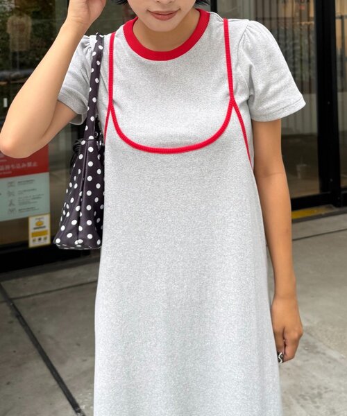 HELLO.SANFRANCISCO(ハローサンフランシスコ)の「【HELLO.SANFRANCISCO】アソート柄TEE付きキャミワンピース(ワンピース・レディース・ネイビー/イエロー/グレー・ONE SIZE)」の14枚目の写真