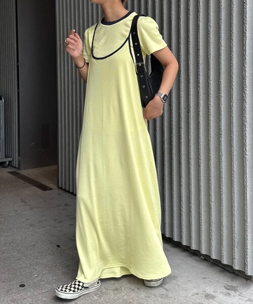 HELLO.SANFRANCISCO(ハローサンフランシスコ)の「【HELLO.SANFRANCISCO】アソート柄TEE付きキャミワンピース(ワンピース・レディース・ネイビー/イエロー/グレー・ONE SIZE)」の8枚目の写真