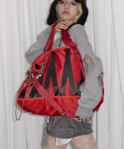 DTYYPE(ドタイプ)の「ロゴ入りナイロンボストンバッグ(ボストンバッグ・レディース・レッド/チャコールグレー/ブラック・FREE)」の20枚目の写真