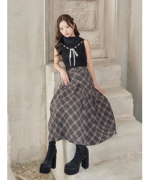 未開封　即日発送　Darich ジュエリーリブノースリトップス Darich ニット セーター ステッチリボンノースリニットトップス