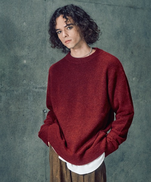 CASPER JOHN（キャスパージョン）の「Alpaca wool mix sweater / アルパカウールミックスセーター（ニット/セーター・メンズ・ワインレッド/グレー/カーキ/ブラック/ブラウン/ホワイト・X-SMALL/LARGE/MEDIUM/SMALL）」の6枚目の写真