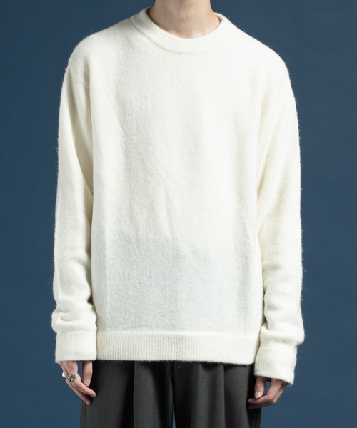 極美品✨ エルマンノシェルビーノ 長袖ニット セーター アルパカ素材 ホワイト系 極美品✨ エルマンノシェルビーノ 長袖ニット セーター アルパカ素材