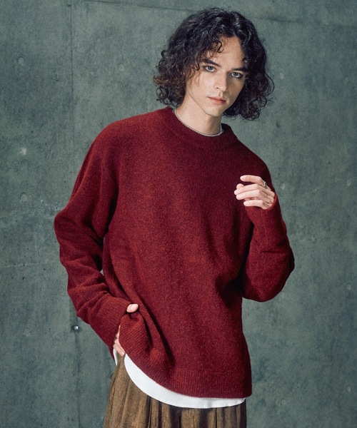 CASPER JOHN（キャスパージョン）の「Alpaca wool mix sweater / アルパカウールミックスセーター（ニット/セーター・メンズ・ワインレッド/グレー/カーキ/ブラック/ブラウン/ホワイト・X-SMALL/LARGE/MEDIUM/SMALL）」の19枚目の写真