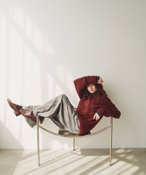 CASPER JOHN（キャスパージョン）の「Alpaca wool mix sweater / アルパカウールミックスセーター（ニット/セーター・メンズ・ワインレッド/グレー/カーキ/ブラック/ブラウン/ホワイト・X-SMALL/LARGE/MEDIUM/SMALL）」の18枚目の写真