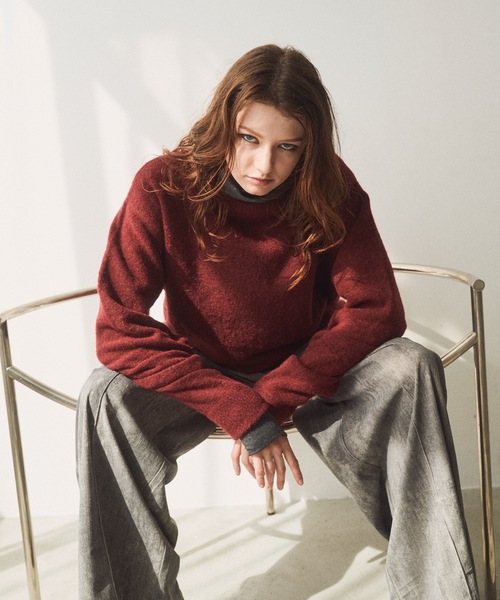 CASPER JOHN（キャスパージョン）の「Alpaca wool mix sweater / アルパカウールミックスセーター（ニット/セーター・メンズ・ワインレッド/グレー/カーキ/ブラック/ブラウン/ホワイト・X-SMALL/LARGE/MEDIUM/SMALL）」の16枚目の写真