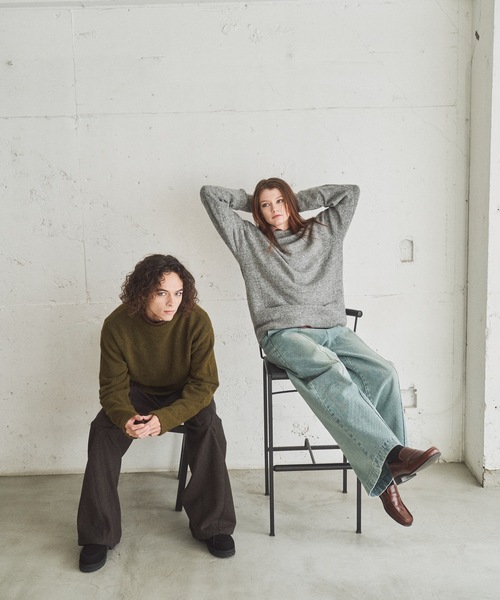 CASPER JOHN（キャスパージョン）の「Alpaca wool mix sweater / アルパカウールミックスセーター（ニット/セーター・メンズ・ワインレッド/グレー/カーキ/ブラック/ブラウン/ホワイト・X-SMALL/LARGE/MEDIUM/SMALL）」の7枚目の写真