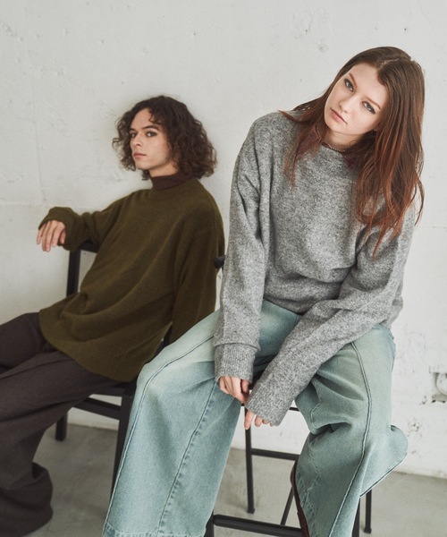 CASPER JOHN（キャスパージョン）の「Alpaca wool mix sweater / アルパカウールミックスセーター（ニット/セーター・メンズ・ワインレッド/グレー/カーキ/ブラック/ブラウン/ホワイト・X-SMALL/LARGE/MEDIUM/SMALL）」の9枚目の写真