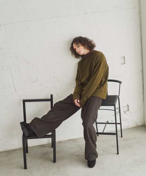 CASPER JOHN（キャスパージョン）の「Alpaca wool mix sweater / アルパカウールミックスセーター（ニット/セーター・メンズ・ワインレッド/グレー/カーキ/ブラック/ブラウン/ホワイト・X-SMALL/LARGE/MEDIUM/SMALL）」の14枚目の写真