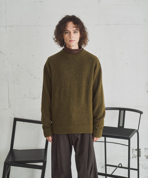 CASPER JOHN（キャスパージョン）の「Alpaca wool mix sweater / アルパカウールミックスセーター（ニット/セーター・メンズ・ワインレッド/グレー/カーキ/ブラック/ブラウン/ホワイト・X-SMALL/LARGE/MEDIUM/SMALL）」の13枚目の写真