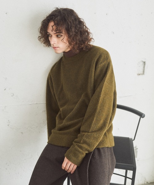 CASPER JOHN（キャスパージョン）の「Alpaca wool mix sweater / アルパカウールミックスセーター（ニット/セーター・メンズ・ワインレッド/グレー/カーキ/ブラック/ブラウン/ホワイト・X-SMALL/LARGE/MEDIUM/SMALL）」の12枚目の写真